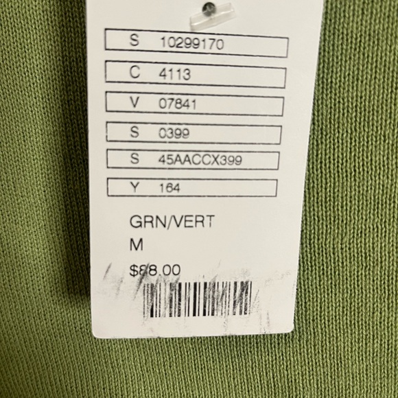 NWT RARE! Anthropologie Cross Stitch Heart Brand Green Crew Neck Pearl Cashmere - Picture 5 of 8